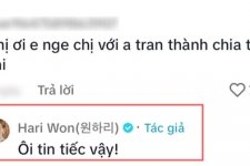 Hari Won bất lực 'tiếc' khi hay tin cô và Trấn Thành... đã chia tay