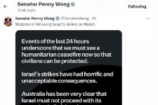 Ngoại trưởng Penny Wong lên án cuộc tấn công của Israel vào Rafah