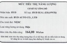 Mức tiêu thụ nhiên liệu của hai phiên bản BYD Seal sắp bán tại Việt Nam