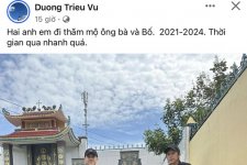 NS Hoài Linh cùng Dương Triệu Vũ thăm mộ người thân