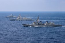 Chiến hạm Mỹ, Nhật, Úc diễn tập chung ở Biển Đông