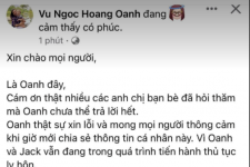 Hoàng Oanh chính thức xác nhận ly hôn cùng chồng
