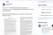 Đại sứ Úc tại WTO cáo buộc Trung Quốc đe dọa hệ thống thương mại toàn cầu
