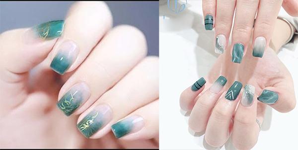 20 mẫu nail màu xanh đẹp nổi bật sang trọng dẫn đầu xu hướng hiện nay - 18