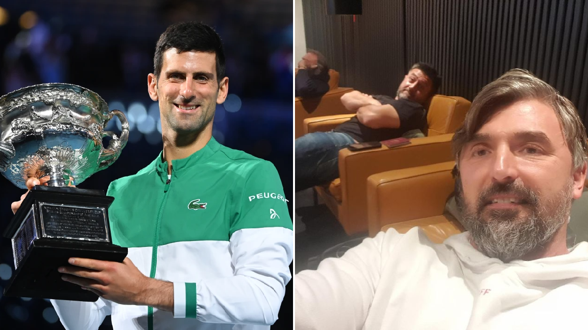 HLV Goran Ivanisevic đăng ảnh ngồi chờ ở sân bay, trong lúc Djokovic bị Lực lượng Biên phòng Australia thẩm vấn. Ảnh: The Age