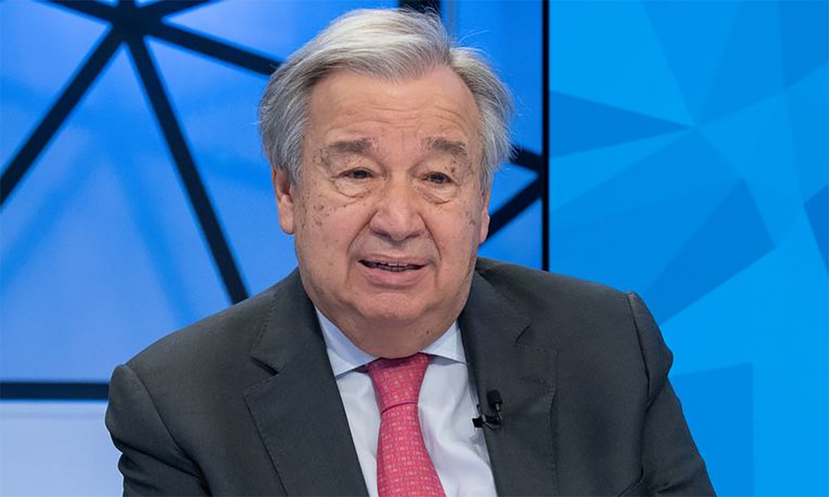 Tổng thư ký Liên Hợp Quốc Antonio Guterres phát biểu tại phiên họp ngày 17/1 trong khuôn khổ Diễn đàn Kinh tế Thế giới. Ảnh: LHQ.