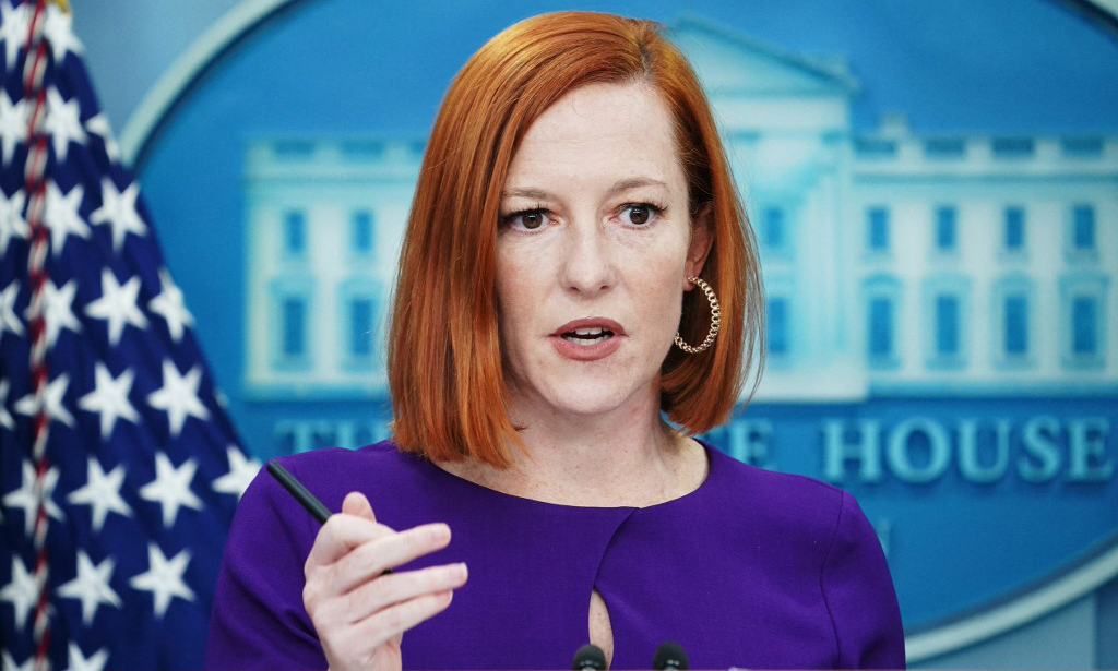 Thư ký báo chí Nhà Trắng Jen Psaki phát biểu trong cuộc họp báo hôm 18/1. Ảnh: AFP.