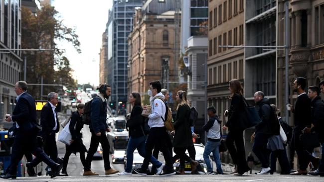 Commuters in Sydney city centre.