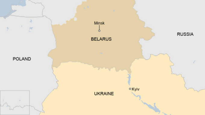 Vị trí Belarus và Ukraine. Đồ họa: BBC.