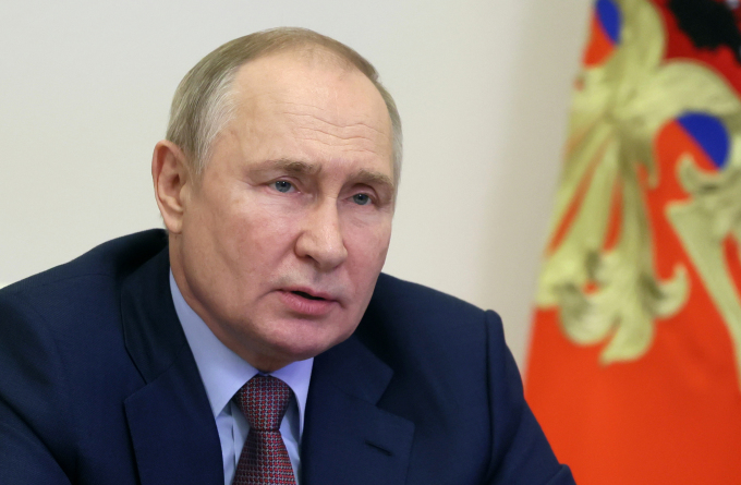 Tổng thống Nga Vladimir Putin phát biểu trong cuộc họp của Hội đồng Phát triển Chiến lược và Dự án Quốc gia Nga tháng 12/2022. Ảnh: AFP.