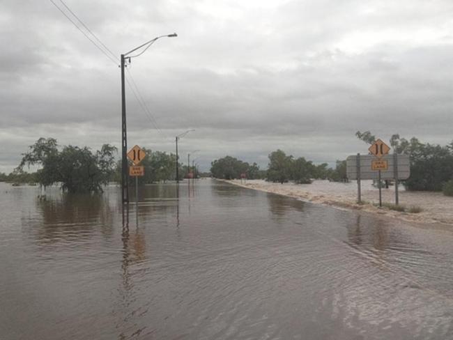 Flooded road in the Kimberley region of Western Australia.