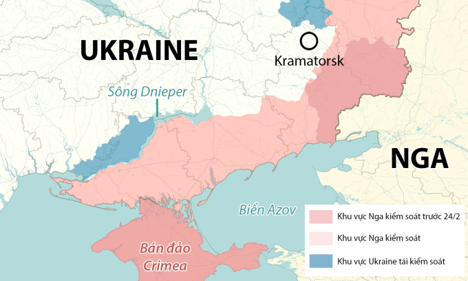 Vị trí thành phố Kramatorsk. Đồ họa: RYV.