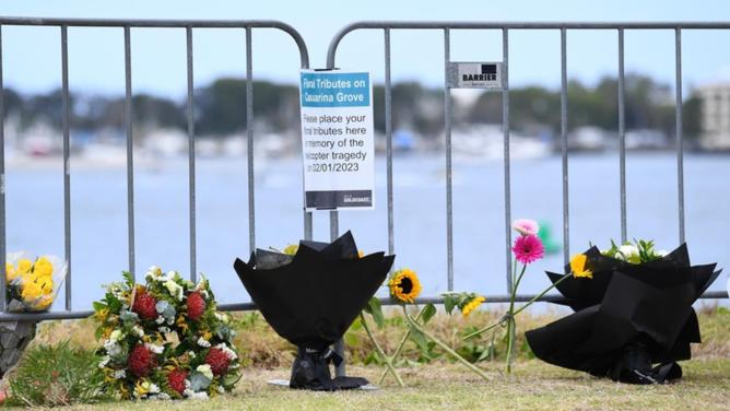 Family and friends have gathered in Sydney to farewell Vanessa Tadros, killed in a helicopter crash. (Jono Searle/AAP PHOTOS)