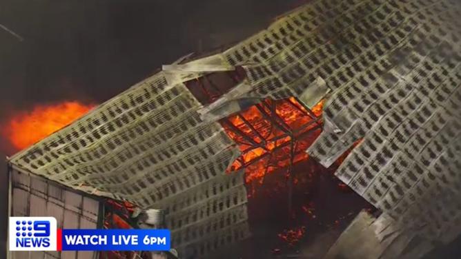 Hundreds of workers have been evacuated and residents have been issued a smoke inhalation warning following the blaze. Ch9 News
