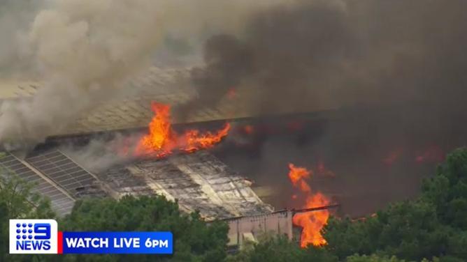 Fire crews are currently battling to contain the fierce blaze. Ch9 News