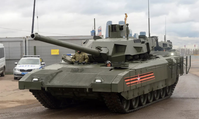 Xe tăng T-14 Armata của Nga trong lễ tổng duyệt Duyệt binh Chiến thắng tháng 4/2018. Ảnh: RIA Novosti.