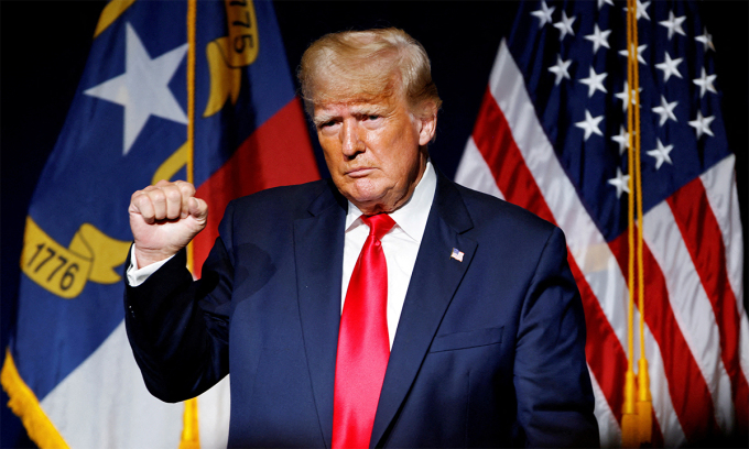 Cựu tổng thống Mỹ Donald Trump trong một sự kiện tại thành phố Greenville, bang Bắc Carolina tháng 6/2021. Ảnh:Reuters.