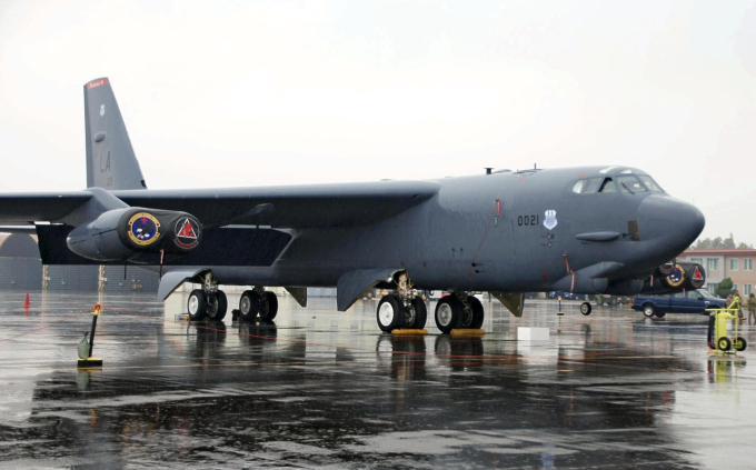 Oanh tạc cơ chiến lược B-52H của Không quân Mỹ tại căn cứ Jungwon ở Cheongju, tỉnh Bắc Chungcheong, Hàn Quốc tháng 10/2023. Ảnh: AFP