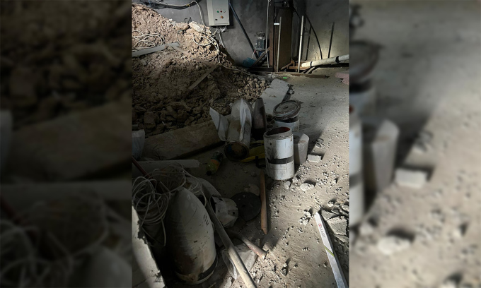 Đầu đạn và động cơ tên lửa hành trình của Hamas bị binh sĩ Israel phát hiện trong ảnh công bố ngày 7/1. Ảnh: IDF