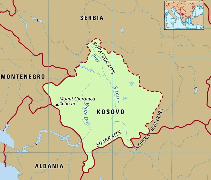 Vị trí Kosovo và Serbia. Đồ họa: Britannica