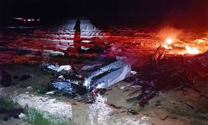 Mảnh vỡ được cho là của UAV MQ-9 bị bắn hạ tại Iraq ngày 18/1. Ảnh: Sabereen News