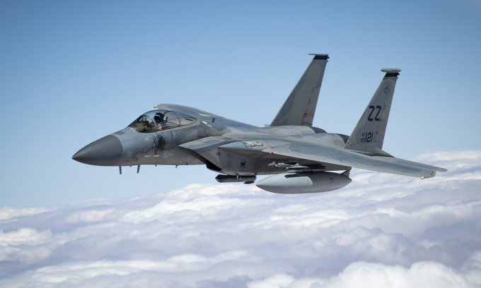 Tiêm kích F-15C của Mỹ bay qua Arab Saudi trong diễn tập tháng 9/2020. Ảnh: USAF