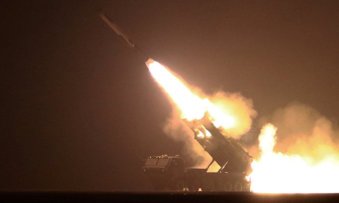 Tên lửa hành trình chiến lược Triều Tiên thử nghiệm trong ảnh công bố hồi tháng 2/2023. Ảnh: KCNA