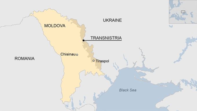 Vị trí vùng ly khai Transnistria ở Moldova. Đồ họa: BBC