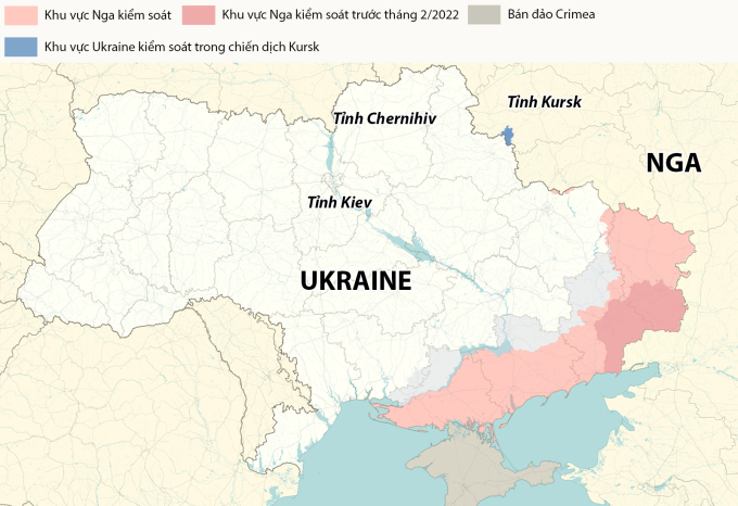 Cục diện chiến sự Nga - Ukraine. Đồ họa: RYV