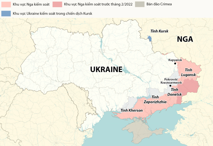 Cục diện chiến sự Nga - Ukraine. Đồ họa: RYV