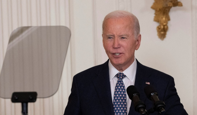 Tổng thống Mỹ Joe Biden trong lễ trao Huân chương Tự do tại Nhà Trắng ngày 4/1. Ảnh: AFP