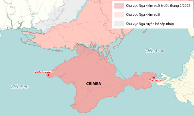 Vị trí bán đảo Crimea. Đồ họa: RYV