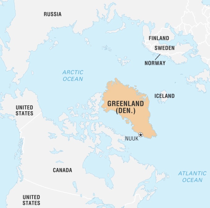 Vị trí đảo Greenland. Đồ họa: britannica