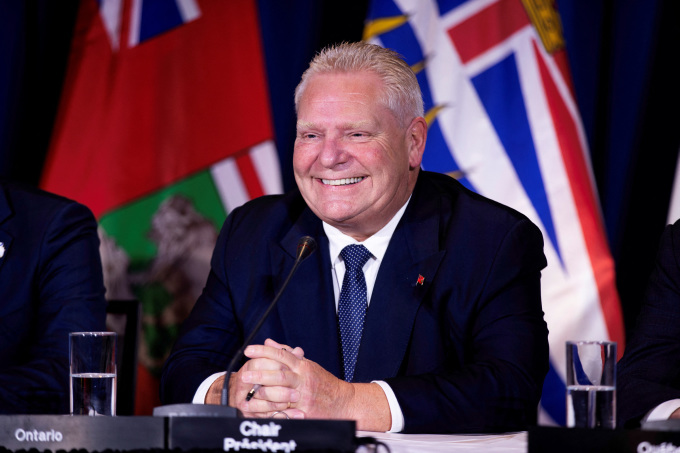 Thủ hiến Ontario Doug Ford dự họp ở Mississauga vào tháng 12/2024. Ảnh: Reuters