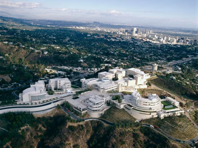 Khu phức hợp Getty Center nhìn từ trên cao. Ảnh: The J Paul Getty Trust