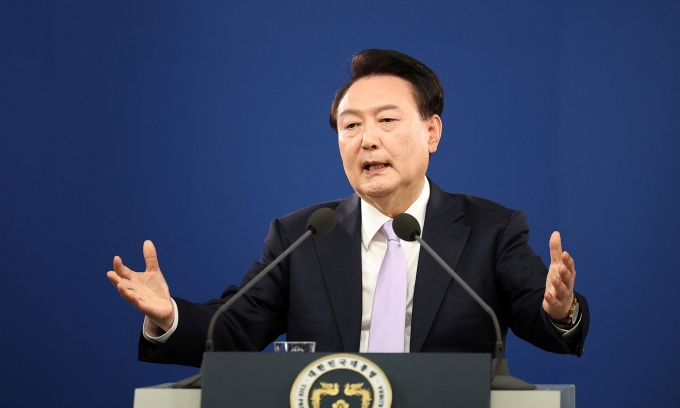 Tổng thống Hàn Quốc Yoon Suk-yeol tại Seoul hồi tháng 11/2024. Ảnh: Reuters