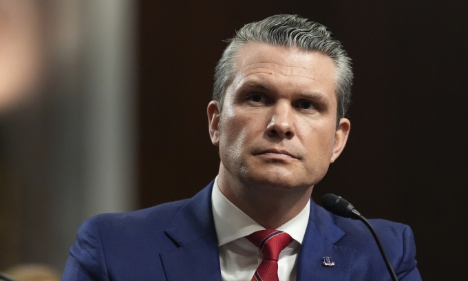 Ứng viên bộ trưởng quốc phòng Mỹ Pete Hegseth tại Đồi Capitol ngày 14/1. Ảnh: AP