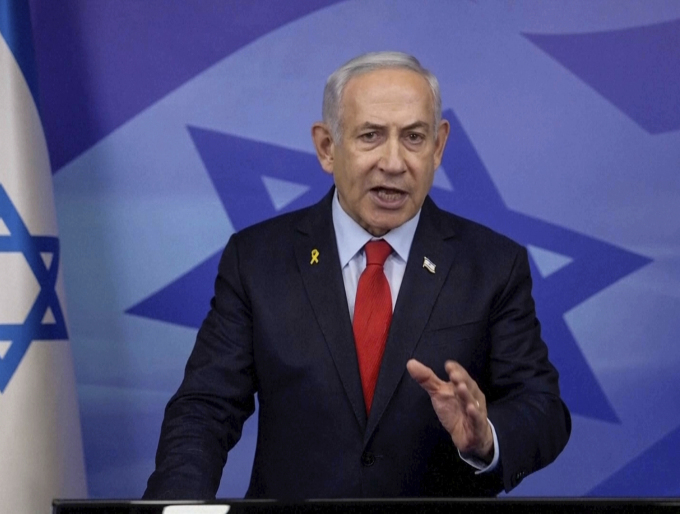 Thủ tướng Israel Benjamin Netanyahu trong bài phát biểu trên truyền hình tại Jerusalem ngày 26/11/2024. Ảnh: AFP