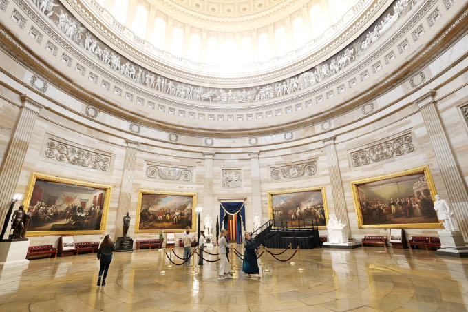 Khu Rotunda trong tòa nhà quốc hội Mỹ ngày 17/1. Ảnh: AFP