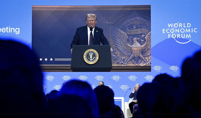 Tổng thống Mỹ Donald Trump tại WEF Davos ngày 23/1. Ảnh: Reuters