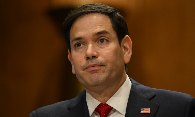 Ông Rubio tại buổi điều trần trước Thượng viện Mỹ hôm 15/1. Ảnh: AFP