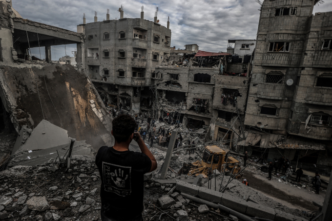 Một khu vực bị phá hủy trong đợt không kích của Israel ở Gaza City, Gaza ngày 27/11/2024. Ảnh: AFP