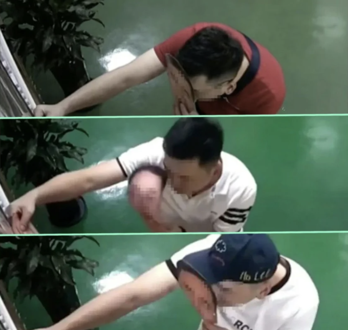 Hình ảnh nhóm nhân viên ủy ban tại Ôn Châu, tỉnh Chiết Giang dùng mặt nạ in ảnh đồng nghiệp để chấm công hộ, được camera ghi lại vào cuối tháng 11/2025. Ảnh: Sina