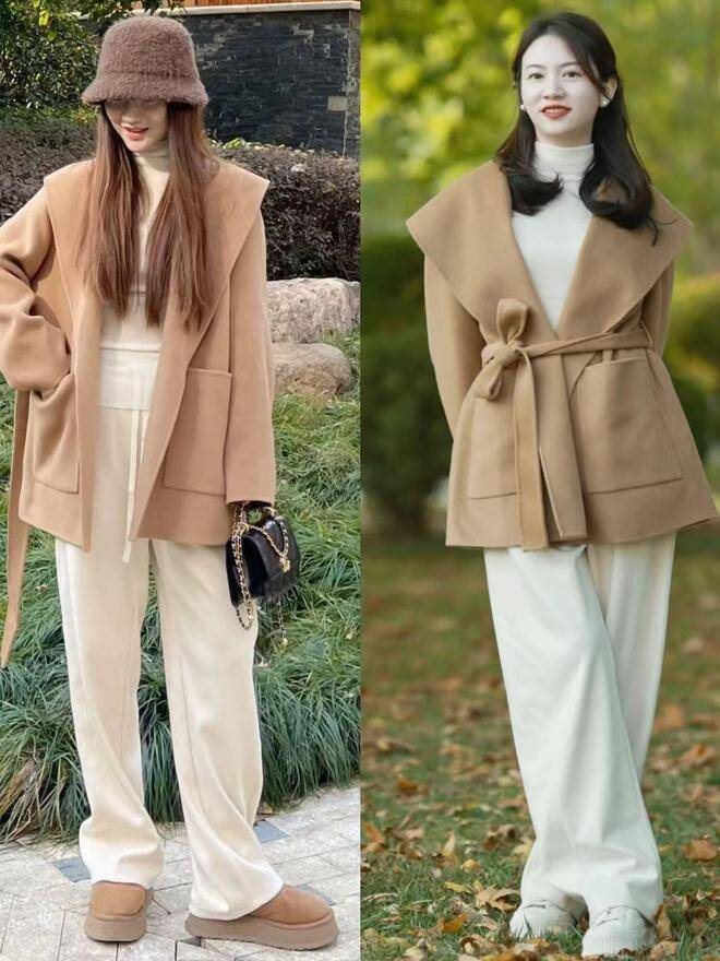 So với áo khoác dài, kiểu áo khoác này phối với quần ống rộng amp;#34;đỉnh chópamp;#34; hơn hẳn lại kéo chân dài cả mét - 4