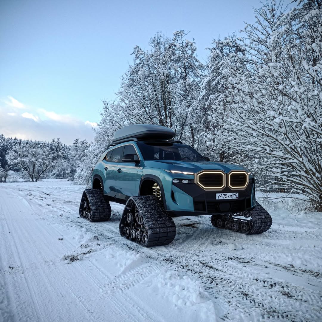 BMW XM hóa 'xe tăng' vượt tuyết: Bản độ dị biệt xóa tan hình ảnh bóng bẩy, dân chơi nhìn vào chỉ biết 'cạn lời'- Ảnh 1.