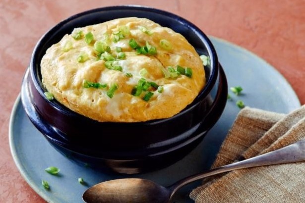 Bông cải trắng hấp trứng.