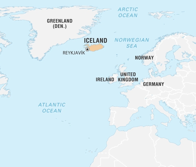 Vị trí Greenland và Iceland. Đồ họa: Britannica