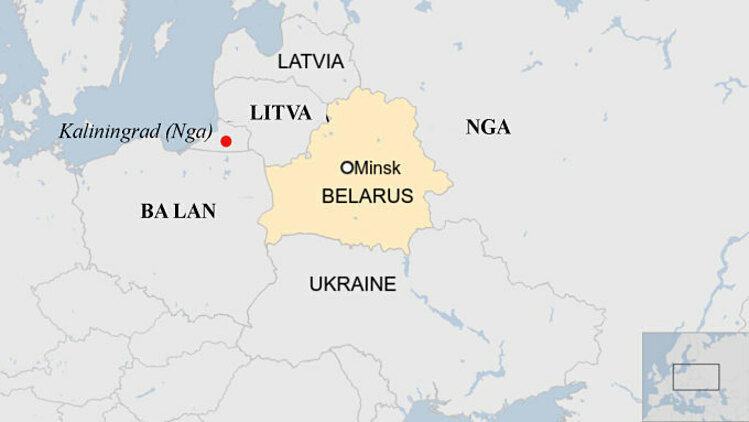 Vị trí Nga và Ba Lan. Đồ họa: BBC.