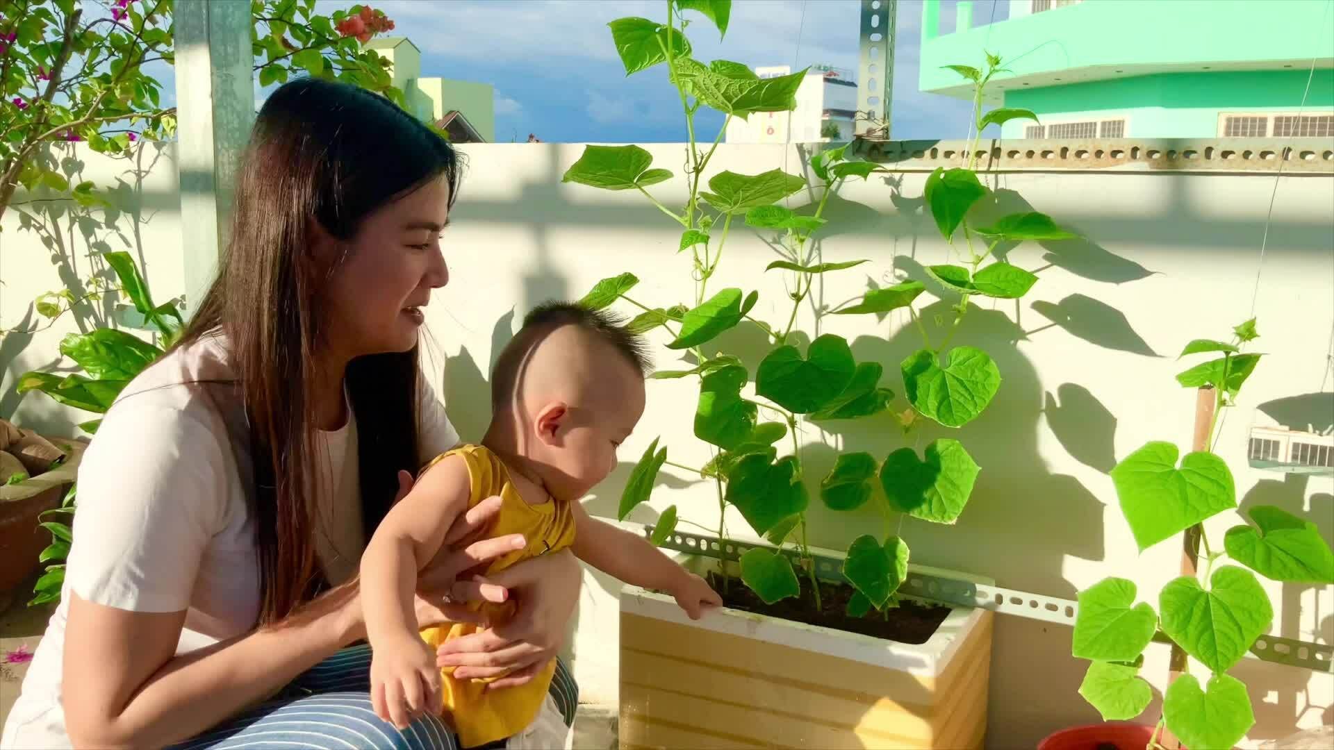 Kha Ly - Thanh Duy chăm vườn, đàn hát bên bố