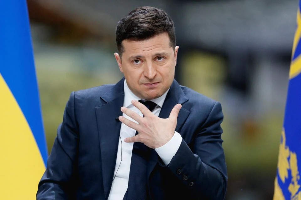 Tổng thống Ukraine Volodymyr Zelensky tại cuộc họp báo thường niên ở Kiev tháng 5/2021. Ảnh: Reuters.